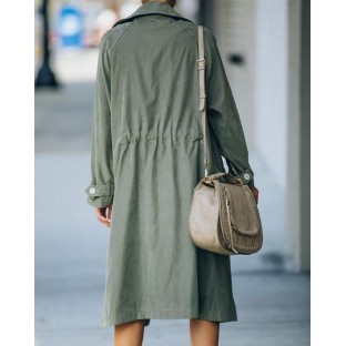 Channel Pocketed Lightweight Trench Coat